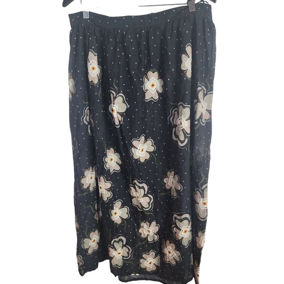 Gudrun Sjoden Helenae Skirt / Underskirt Floral & Dot Pattern Lagenlook Large - Picture 4 of 6